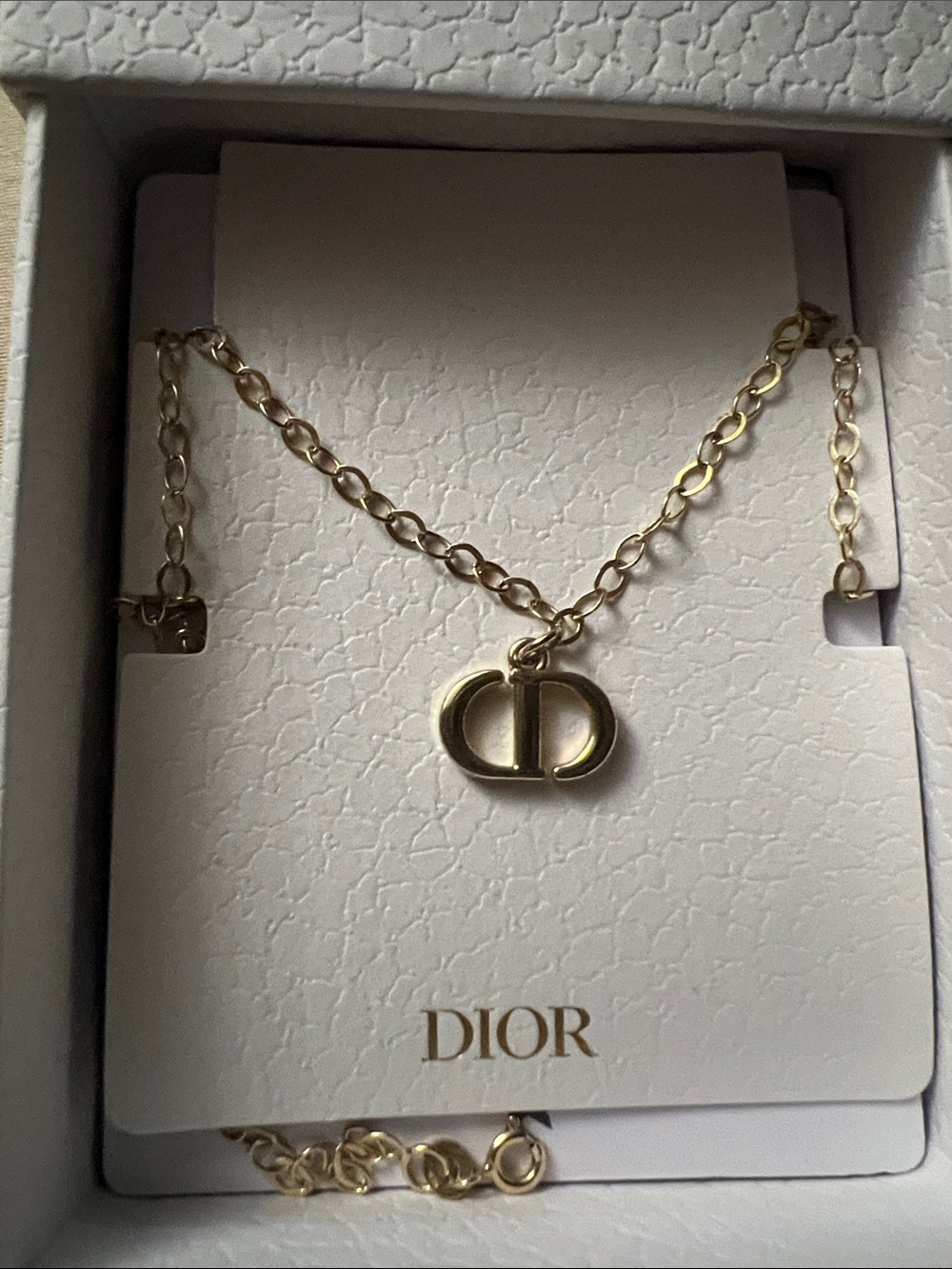 Dior Gold CD Initial Pendant Necklace